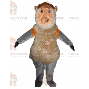 BIGGYMONKEY™ Costume mascotte scimmia gnomo marrone rosa e