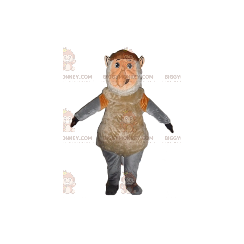 Costume de mascotte BIGGYMONKEY™ de singe de gnome marron rose