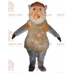 BIGGYMONKEY™ Brown Pink and Gray Gnome Monkey Mascot Costume –