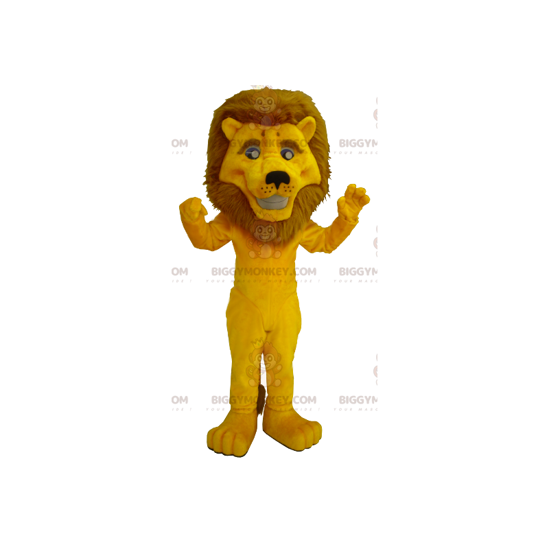 Big Mane Yellow Lion BIGGYMONKEY™ Mascot Costume -