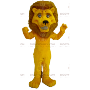 Big Mane Yellow Lion BIGGYMONKEY™ Maskotdräkt - BiggyMonkey