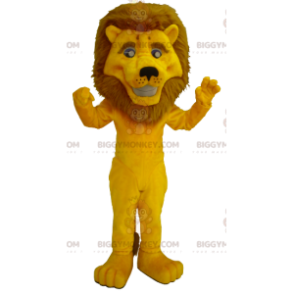 Costume de mascotte BIGGYMONKEY™ de lion jaune avec une grande