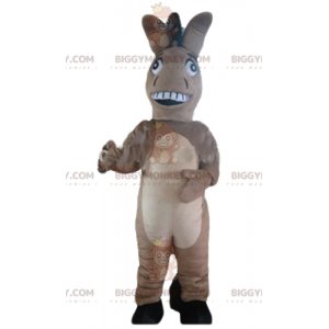 Bonito y peculiar disfraz de mascota burro marrón y beige