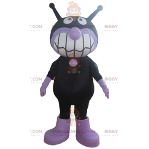 Alien Fly Black and Purple Cat BIGGYMONKEY™ Mascot Costume -