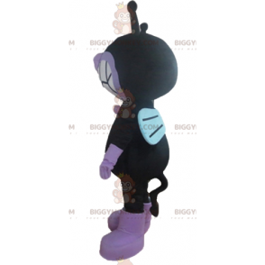 Alien Fly Black and Purple Cat BIGGYMONKEY™ maskotkostume -