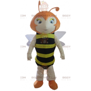 BIGGYMONKEY™ sort og gul stribet Ginger Bee maskotkostume -