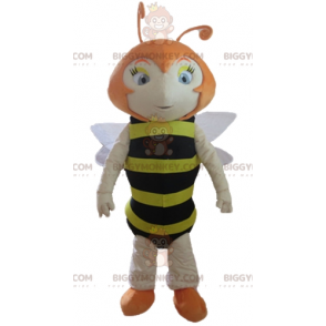BIGGYMONKEY™ Μαύρο και κίτρινο ριγέ κοστούμι μασκότ μελισσών