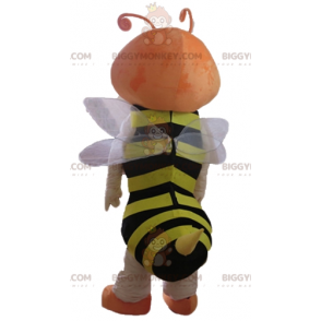 BIGGYMONKEY™ sort og gul stribet Ginger Bee maskotkostume -