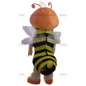 Costume de mascotte BIGGYMONKEY™ d'abeille rousse rayée de noir
