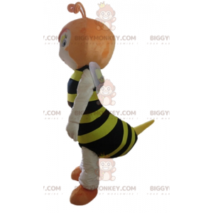 BIGGYMONKEY™ Μαύρο και κίτρινο ριγέ κοστούμι μασκότ μελισσών
