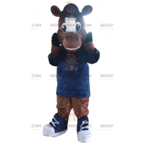 Costume de mascotte BIGGYMONKEY™ de cheval de poulain marron et