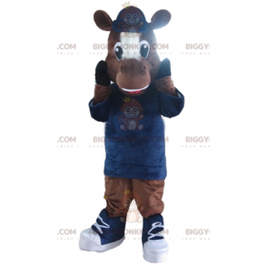 Costume de mascotte BIGGYMONKEY™ de cheval de poulain marron et