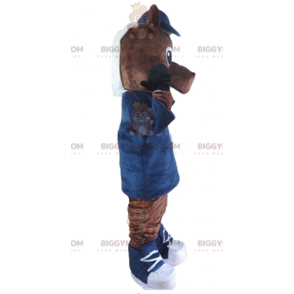 Costume da mascotte Colt Horse BIGGYMONKEY™ marrone e bianco -