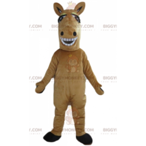 Giant Smiling Brown and White Horse BIGGYMONKEY™ Mascot Costume