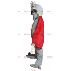 Gray Bat Devil BIGGYMONKEY™ Mascot Costume with Red Cape –