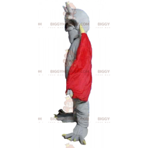Grå Bat Devil BIGGYMONKEY™ maskotdräkt med röd cape -