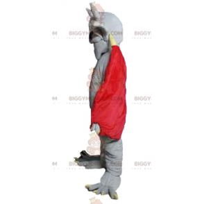 Grey Bat Devil BIGGYMONKEY™ maskotkostume med rød kappe -