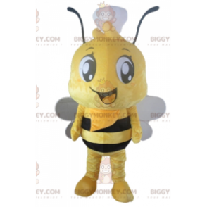 Keltaisen ja mustan mehiläisen BIGGYMONKEY™ maskottiasu, jossa