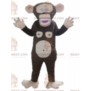 Zeer grappig bruin en roze aap BIGGYMONKEY™ mascottekostuum -