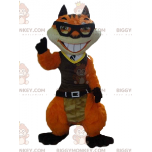 Costume de mascotte BIGGYMONKEY™ de chat de renard orange et