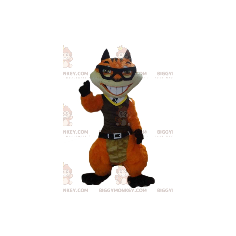 Costume de mascotte BIGGYMONKEY™ de chat de renard orange et