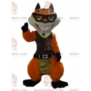 Fantasia de mascote BIGGYMONKEY™ de gato raposa laranja e