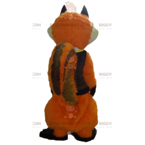 Oranje en witte voskat BIGGYMONKEY™ mascottekostuum met bril -