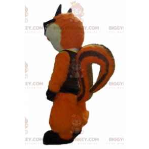 Costume mascotte BIGGYMONKEY™ gatto volpe arancione e bianco