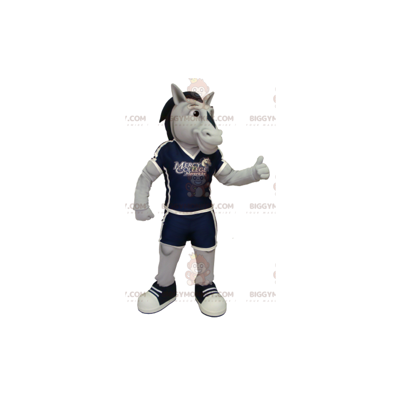 Costume de mascotte BIGGYMONKEY™ de cheval gris et noir -