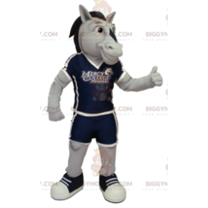 Costume da mascotte BIGGYMONKEY™ cavallo grigio e nero -