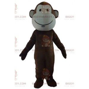 Disfraz de mascota mono marrón y blanco muy lindo BIGGYMONKEY™