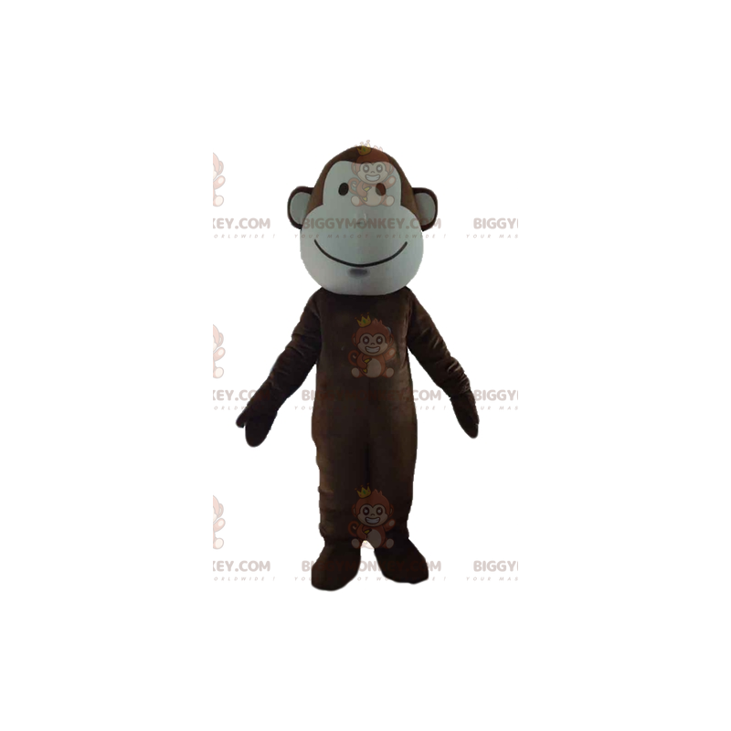 Bardzo ładny kostium maskotki brązowo-białej małpy BIGGYMONKEY™