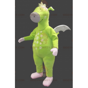 Costume de mascotte BIGGYMONKEY™ de dragon vert fluo -