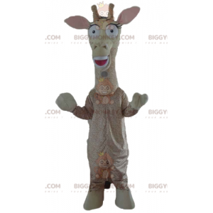 Fantasia de mascote BIGGYMONKEY™ bege e marrom girafa gigante –