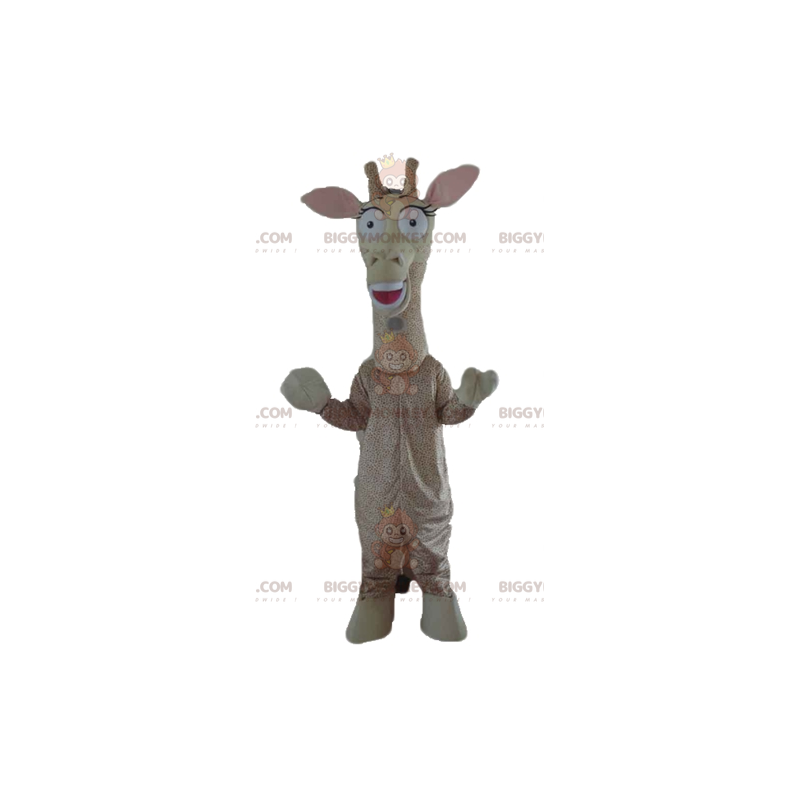 Giant Giraffe Beige and Brown BIGGYMONKEY™ Mascot Costume –