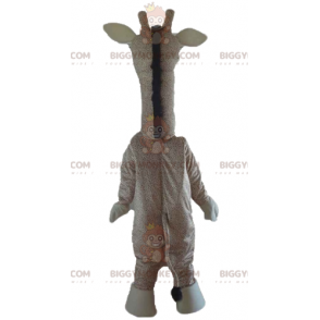 Disfraz de mascota Jirafa gigante beige y marrón BIGGYMONKEY™ -