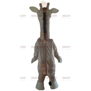 Giant Giraffe Beige and Brown BIGGYMONKEY™ Mascot Costume –