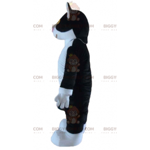 BIGGYMONKEY™ Mascot Costume Black and White Cat with Yellow