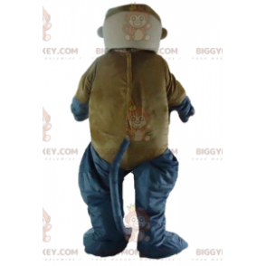 Costume de mascotte BIGGYMONKEY™ de singe marron gris et blanc