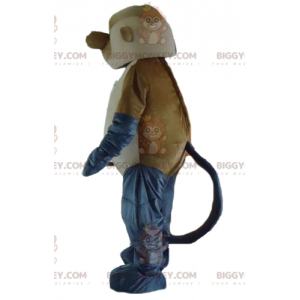 Costume de mascotte BIGGYMONKEY™ de singe marron gris et blanc