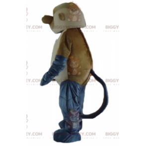 Kostium maskotka olbrzymia brązowo-szaro-biała małpa