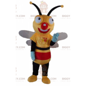 Costume da mascotte BIGGYMONKEY™ giallo nero e rosso molto