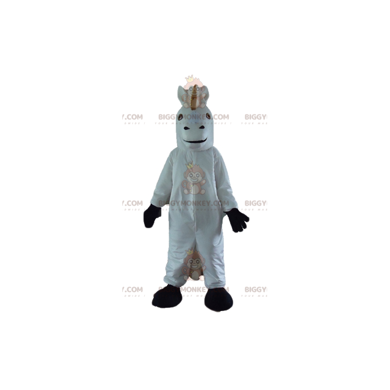 Costume de mascotte BIGGYMONKEY™ de licorne de cheval blanc et