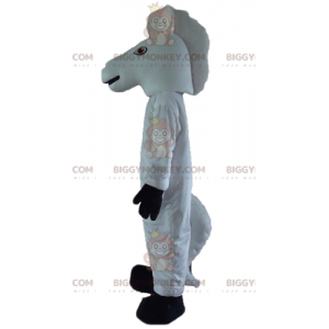 Witte en zwarte eenhoorn BIGGYMONKEY™ mascottekostuum -