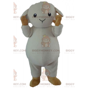 Costume mascotte BIGGYMONKEY™ pecora agnello bianco e marrone -