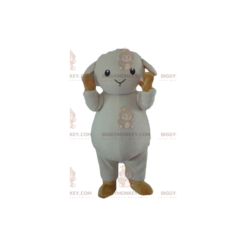 Biało-brązowy kostium maskotka owca jagnięca BIGGYMONKEY™ -