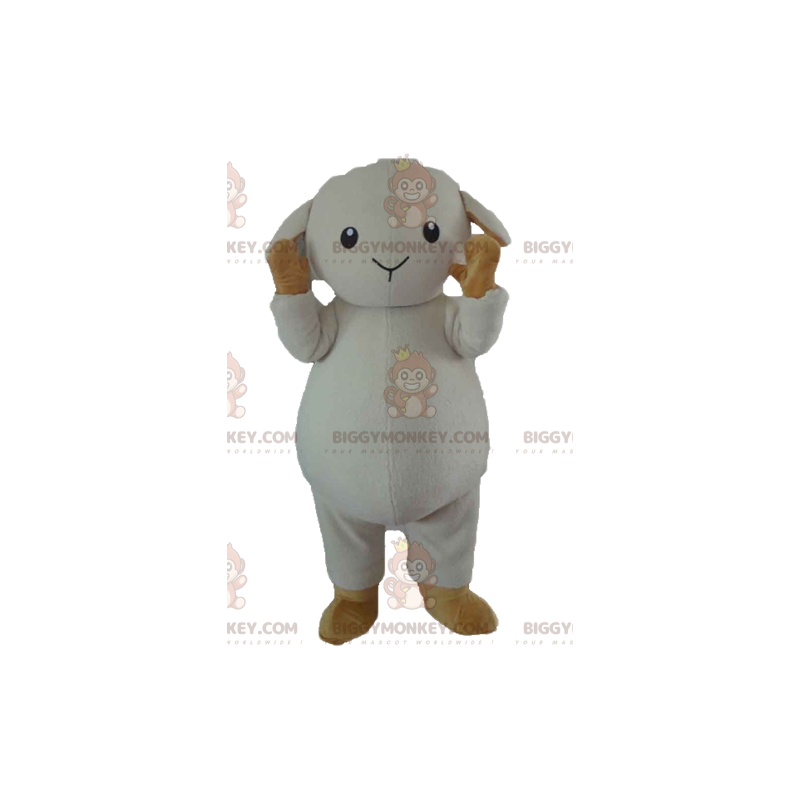 Costume mascotte BIGGYMONKEY™ pecora agnello bianco e marrone -