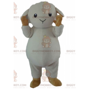 Weißes und braunes Lamm-Schaf BIGGYMONKEY™ Maskottchen-Kostüm -