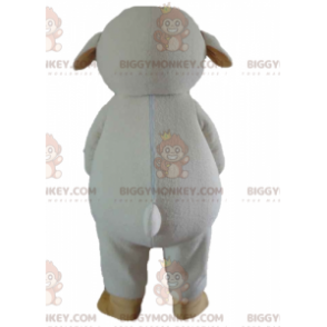 Biało-brązowy kostium maskotka owca jagnięca BIGGYMONKEY™ -