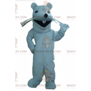 Costume de mascotte BIGGYMONKEY™ de rat blanc géant de rongeur